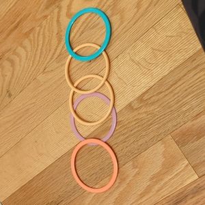 Set of five plastic bangles